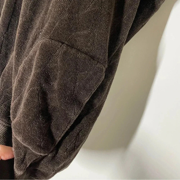 Juicy Couture Brown Velour Pattern Short Sleeve Hooded Sweatshirt Size Small - Picture 5 of 8